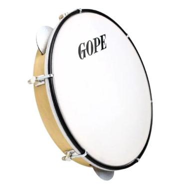 Imagem de Pandeiro Gope Iniciante 10`` 6 Afinações Envernizado Pele Nylon