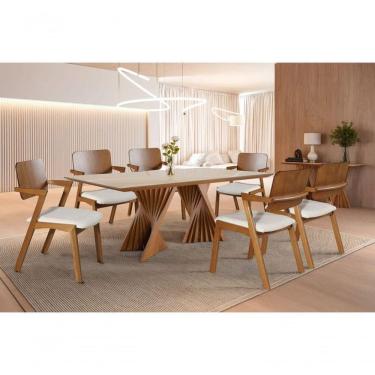 Imagem de Sala De Jantar Madeira Maciça 6 Cadeiras Diamante Harmonia