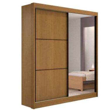 Imagem de Guarda Roupa Solteiro Com Espelho 2 Portas 3 Gavetas - Athenas -cinamomo - Móveis D`doro