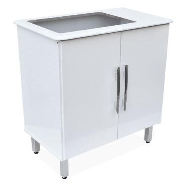 Imagem de Mesa Balcão Cooktop Cozinha 2 Portas 4 Bocas Luanda Branco - Passe Bem