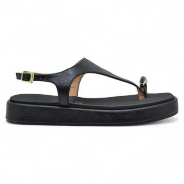 Imagem de Sandalia Vizzano Flatform Casual Feminina Conforto Macia, Preto, 38