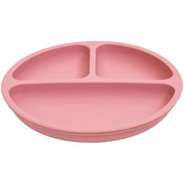 Imagem de Pratinho De Bebê Em Silicone C/ 3 Divisórias E Ventosas Buba, Rosa