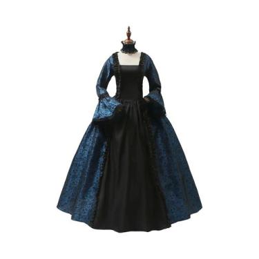 Imagem de Vestido De Cosplay Floral Gótico Vitoriano Estilo Maria Antonieta Para