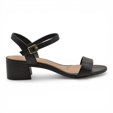 Imagem de Sandalia Beira Rio Feminina Salto Bloco Baixo Casual, Preto, 38