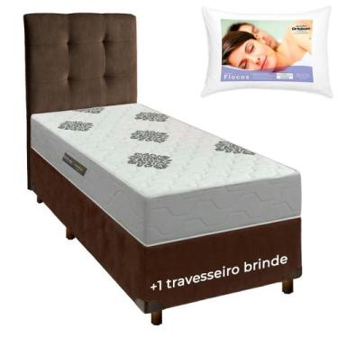 Imagem de Kit Cama Box + Cabeceira + Colchão Solteiro D28 Confort Premium + Trav