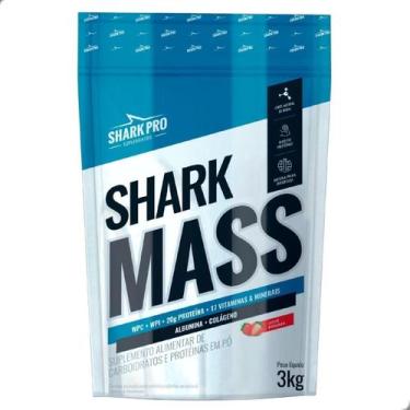 Imagem de Shark Mass Hiper Massa Hipercalorico Albumina 3Kg Shark Pro, Morango