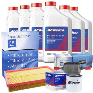 Imagem de Kit Troca De Oleo Filtros 20w50 Com 6 Litros Pecas Genuinas Gm Astra z