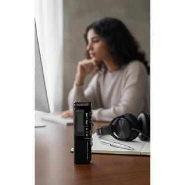 Imagem de 2x Gravador Voz Digital 8GB Espião Profissional MP3 Preto - Congratula