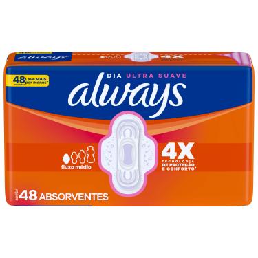 Imagem de ABSORVENTE ALWAYS DIA ULTRA SUAVE C/ ABAS  COM 48 UNIDADES