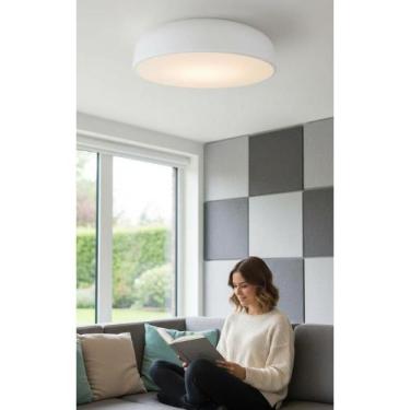 Imagem de Plafon Alumínio Branco 40cm Redondo Bivolt E27 4 Lâmpadas - Congratula