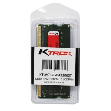 Imagem de Memória 32GB DDR4 3200MHz Notebook Ktrok