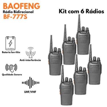 Imagem de Kit 6 Rádio Baofeng BF-777S para Obras, Segurança e Eventos - Radio Co