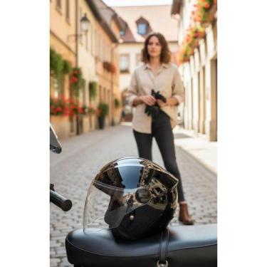 Imagem de Capacete Aberto Preto 58: Segurança e Estilo em Cada Viagem - Congratu
