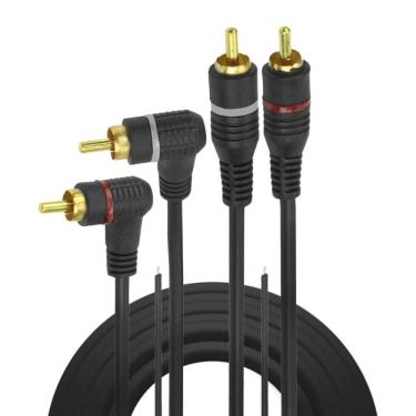 Imagem de Cabo Coaxial RCA Duplo - para Som Automotivo - 90° Graus - 5 metros - Chip SCE PIX 018-...