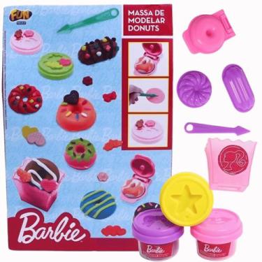 Imagem de Massinha de Modelar Donuts Barbie Brinquedo Massa Fun F01377