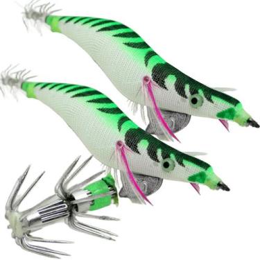 Imagem de Kit 6 Anzóis Isca De Pesca Artificial Verde Zangarilho 12cm - Gici Imp