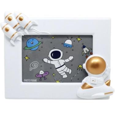 Imagem de Porta Retrato Moldura Espacial Astronauta Branco Foguete 3D - Genérico