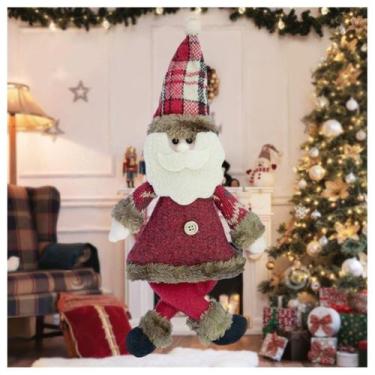 Imagem de Kit 10 Enfeites Papai Noel Natal Em Tecido 30Cm - Genérico