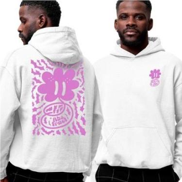 Imagem de Moletom Canguru Com Capuz‎ Urban Pink Flower Street Abstract-Unissex