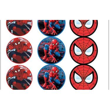 Imagem de Kit com 9 adesivo para latinha doce homem aranha - ARTSUBLIMME