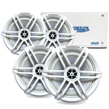 Imagem de Kit Marinizado Hurricane 4 Alto Falantes HM650 +Modulo 800.4M