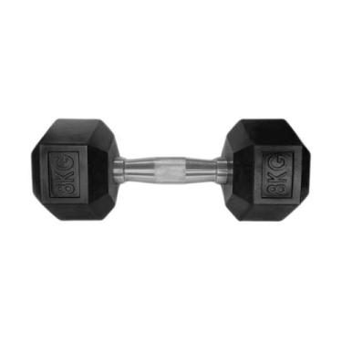 Imagem de Halteres Sextavado Injetado com Pegada Cromada 8,0Kg - ANILHAS FITNESS