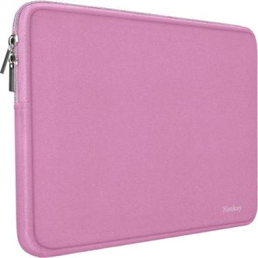 Imagem de Bolsa para laptop Naukay 14" rosa de neoprene resistente à água