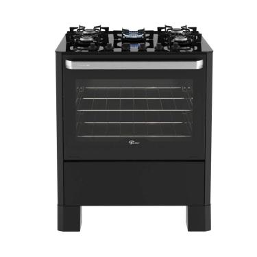 Imagem de Fogão Fischer Fit Line 5 Bocas Preto Mesa De Vidro E Trempe Iron Bivolt 39240-108971