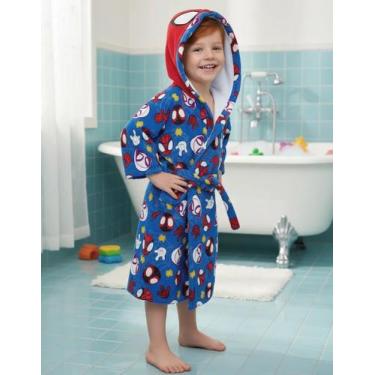 Imagem de Roupão Aveludado Infantil Quimono C/Capuz Spidey PP Lepper