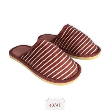 Imagem de Pantufa Feminina Listrada Rosa 40/41  Conforto e Estilo para seus Pés 