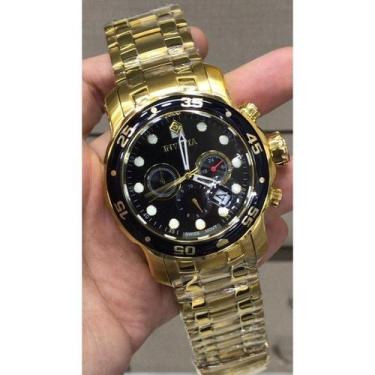 Imagem de Relógio Invcta Pro Diver Scuba 0072 Preto Gold 18k Original