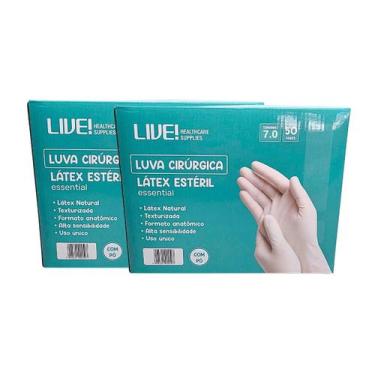 Imagem de Luva cirúrgica latéx estéril c/pó 7.0 essential 100 par live tamanho:7