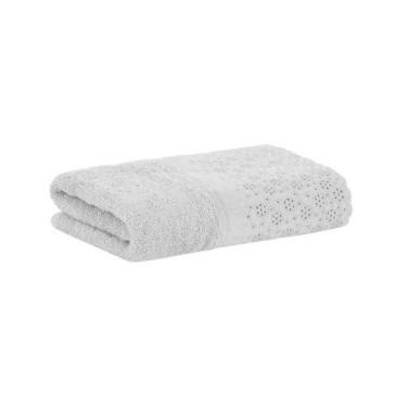 Imagem de Toalha de Lavabo com Aplicação Lovely 30x50 cm Cinza Buddemeyer