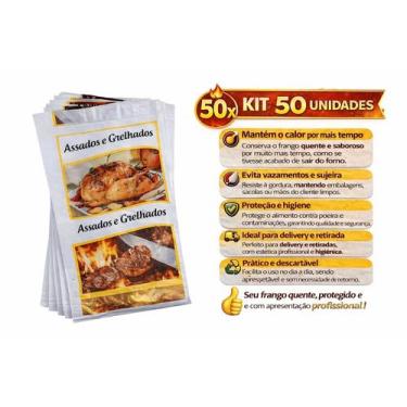 Imagem de Kit 50 Saco Frango Assado Conserva Quente Evita Vazamentos - IDEALTERM