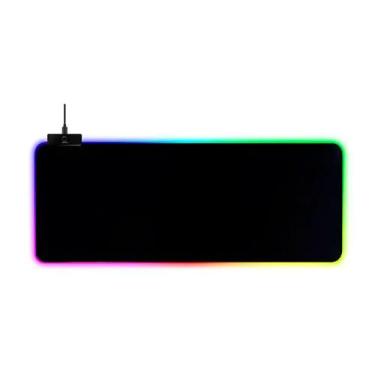 Imagem de Mouse pad gamer c/ borda led rgb 800 x 300 preto - EXBOM