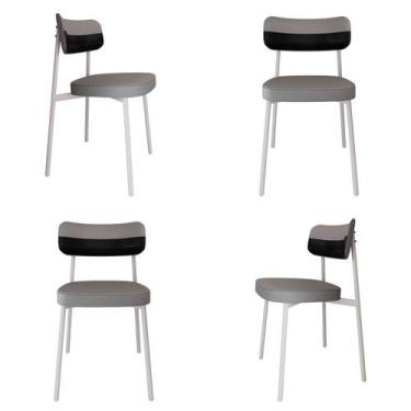 Imagem de Cadeira Alloa Fixa com 4 Pés 50 x 44,7 x 83,8 cm com 4 Unidade Cinza/P