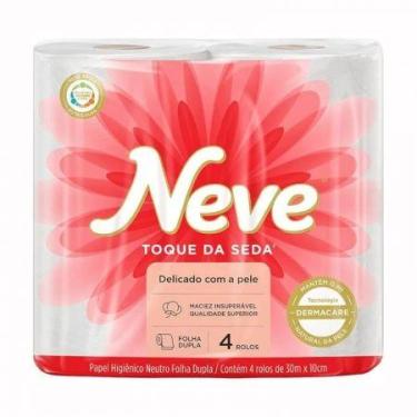 Imagem de Papel higiênico folha dupla com 4 rolos - Neve