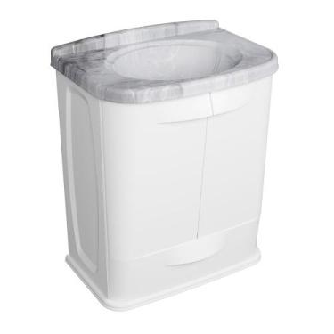 Imagem de Gabinete Plástico Gab Fit Marmorizado Branco Para Banheiro - ASTRA