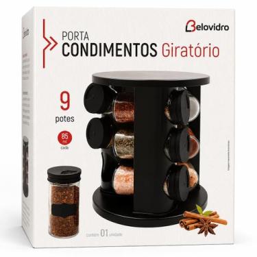 Imagem de Porta-Condimentos Giratório com 9 Potes para Temperos BK - Belakaza