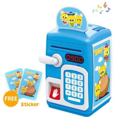 Imagem de Cofre Digital Infantil com Biometria e Senha Eletrônica Azul - Yeet