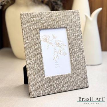 Imagem de Porta-Retrato Decorativo Mesclado Bege 10x15cm - brasil art