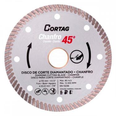 Imagem de Disco Diamantado Cortag Turbo Chanfro 45º - 115Mm X 22,2Mm Para Esmeri