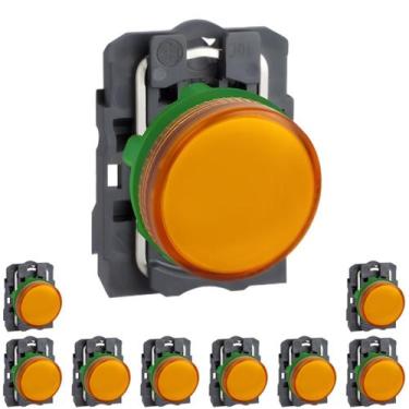 Imagem de 9 Sinalizador Plástico 22mm 250V Lâmpada Amarelo Para Lâmpada Ba9s Sch