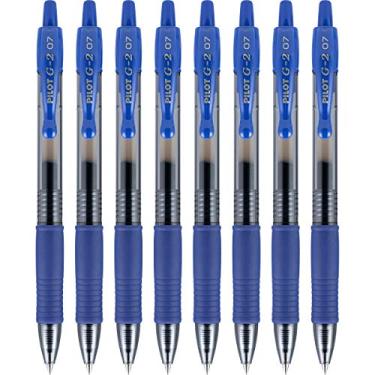 Imagem de Pilot, Canetas rolo de gel premium G2, ponta fina de 0,7 mm, azul, pacote com 8