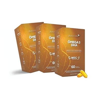 Imagem de Kit 3 x Ômega 3 Dha 60 Cáps PuraVida 1000mg Dha - 400mg Epa