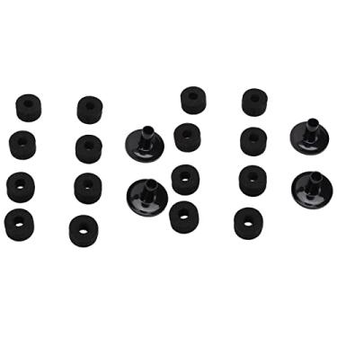 Imagem de Eujgoov 2 conjunto manga de feltro de prato preto conjunto de peças de reposição 15mm de espessura φ25mm arruelas de feltro e mangas de plástico kits de bateria de substituição (cinza)