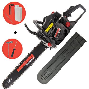 Imagem de Motosserra À Combustão Kawashima KCS 580-E 54cc 2T Com Corrente de 72 Elos, Carcaça de Alumínio e Freio de Segurança Para Trabalho Pesado em Sítios