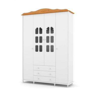 Imagem de Guarda Roupa Provence 4 Portas Matic Branco Soft/Freijó