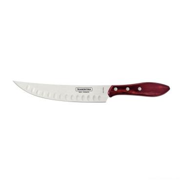Imagem de Faca para carne butcher cabo em madeira tratada polywood vermelho 8" Tramontina