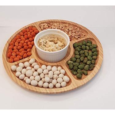 Imagem de Petisqueira De Bambu Redonda 5 Divisórias 30 Cm